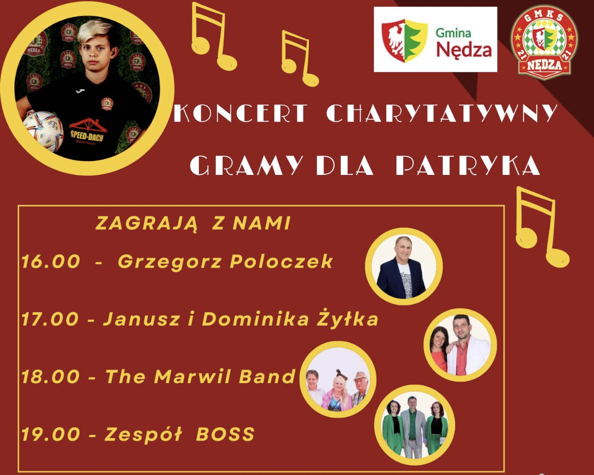 Pomóżmy Patrykowi! Już w sobotę koncert charytatywny w Nędzy
