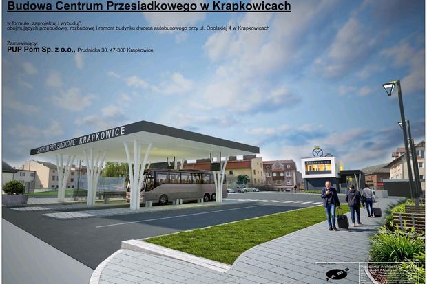 Wizualizacja centrum przesiadkowego w Krapkowicach